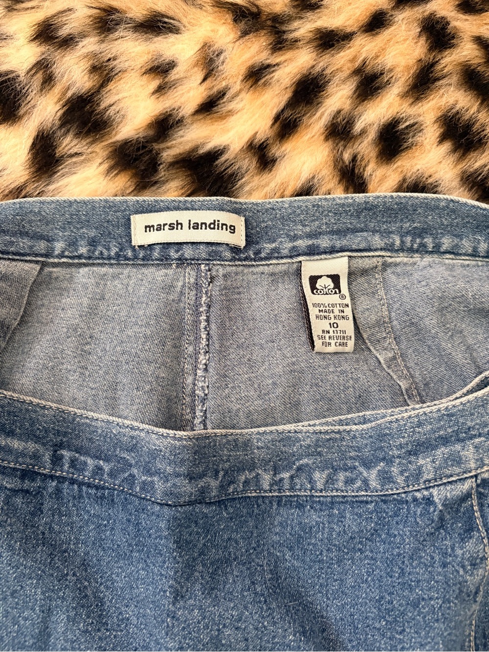 Denim Skort in Medium Blue - Picture 4 of 6